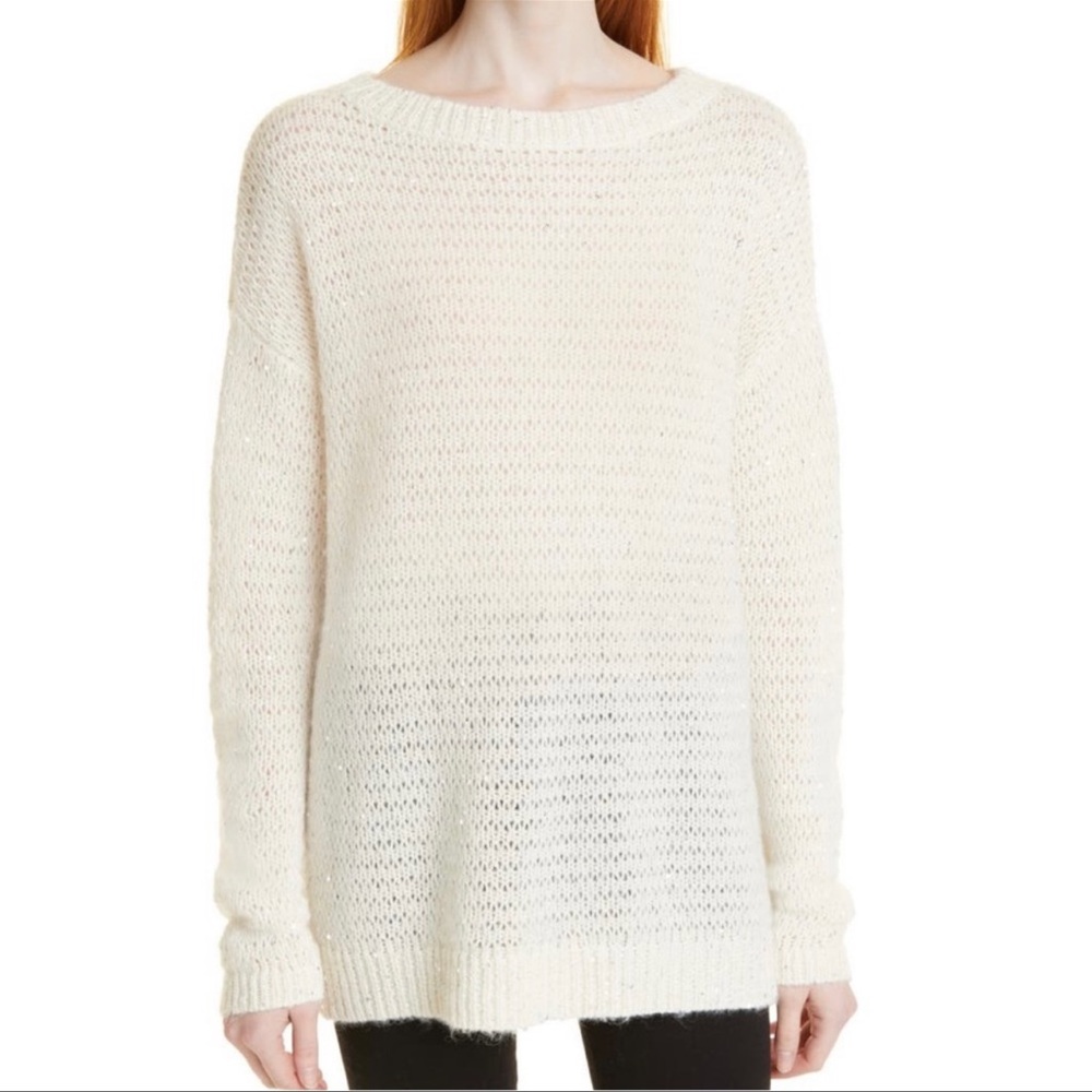 Nordstrom Signature Cashmere Alpaca Blend Sprinkled Sequin Sweater